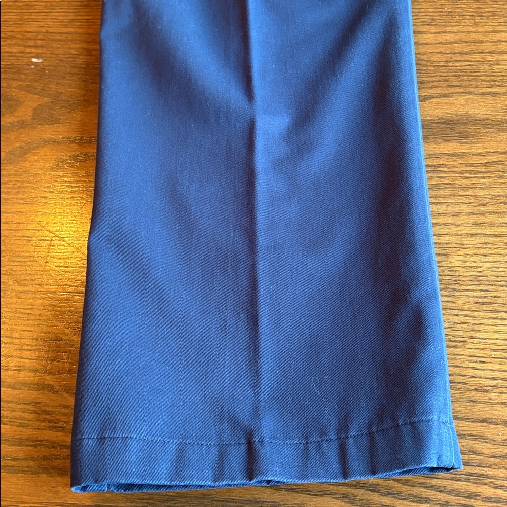 Izod double pleat navy cotton wide leg high rise pants EUC - Picture 4 of 5